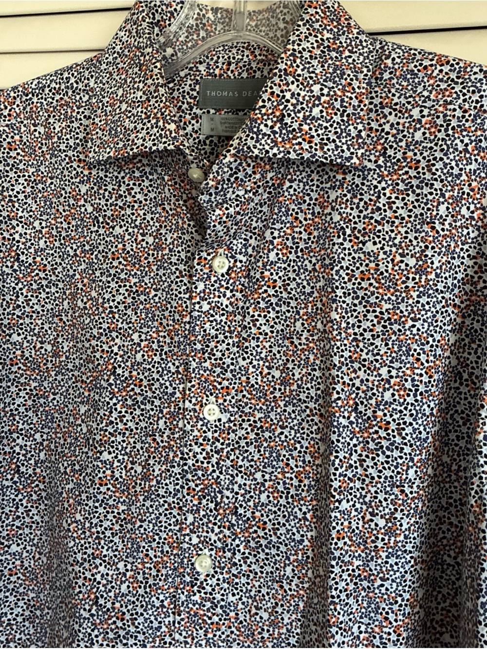 Thomas Dean-multicolor floral print long sleeve button-down Dress shirt Sz M